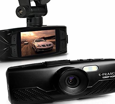 E-PRANCE New 2.7`` 1080 30FPS Car DVR Video Camera   G-Sensor   Car Plate Stamp   LED Night Vision   MOV   148 Degree Wide Angles   SOS   Support HDMI/AV Out