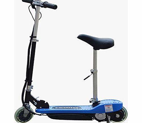 E Scooter Childrens Kids 100WS-Blue Electric E Scooter 120W Rechargeable Battery Ride On Toy   Adjustable Removable Seat