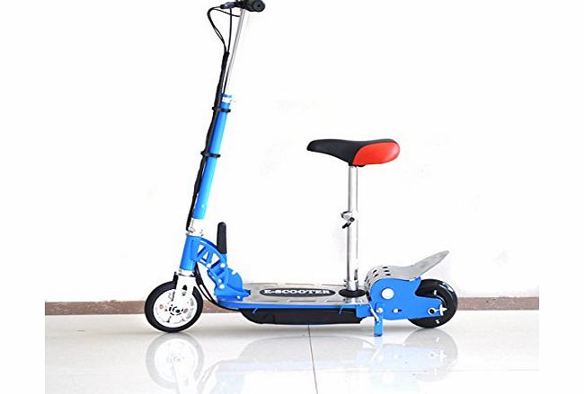 E Scooter Deluxe Childrens Kids Ride Blue on 24v Electric E-Scooter Scooter Ride 120w Rechargeable Battery   Adjustable Removable Seat