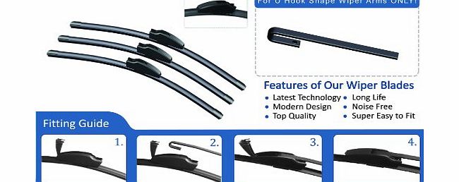 EA FORD FOCUS 1998-2004 FRONT amp; REAR WIPER BLADES 22-19-16