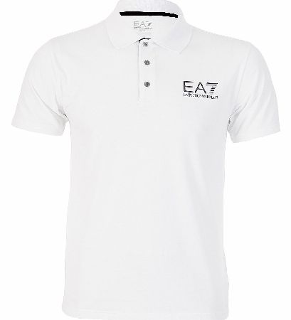 EA7 Emporio Armani White Chest Logo Polo