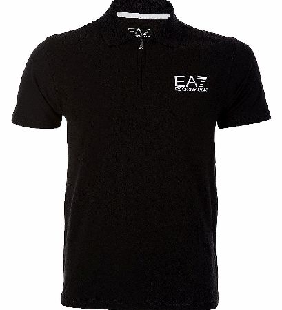 EA7 Emporio Armani Zip Up Polo Black