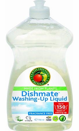 Earth Friendly Products Dishmate Fragrance Free Washing Up Liquid 750 ml