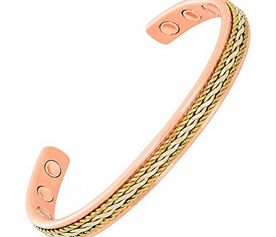 Attractive Ladies Copper Magnetic Bracelet - Arthritis Aid **6 POWERFUL MAGNETS** Tendonitis, Carpal Tunnel Syndrome, RSI, Joint Pain Relief or Wrist Injuries. Adjustable Pure Copper Bangle, Womens Ma