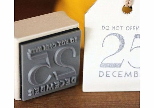 East of India Do Not Open Until 25 December Rubber Stamp - Christmas Craft / DIY Gift Tags