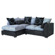 left hand facing corner sofa, black & slate