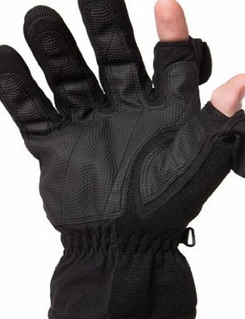 Easy Off Gloves Unisex Thinsulate Fold Back Finger Tip Gloves - with Magnet Fastening -Waterproof and Windproof back, ideal for Skiing or Photography. By Easy Off Gloves. (Extra Large)