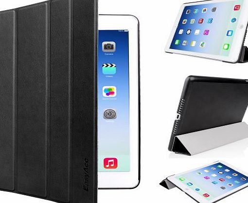 EasyAcc Ultra Slim iPad Air Smart Case Cover with Stand / Auto Sleep Wake-up for Apple iPad Air / iPad 5 (Top Premium PU Leather, Folded Cover Design, Black)