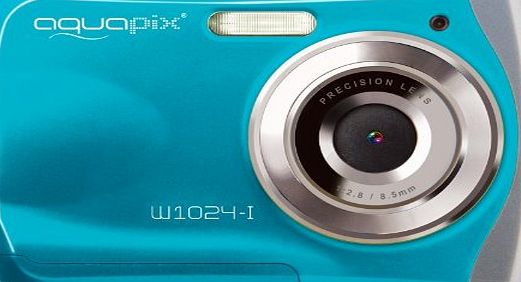 Easypix W1024-I Splash Digital Camera - Ice Blue (10MP Sensor, 4x Digital Zoom, VGA Video with Sound) 2.4 inch TFT