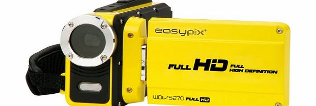 Easypix WDV5270 Lagoon Full HD Camcorder -Yellow (5MP Sensor, 1920x1080P, 4x Digital Zoom, 32MB Built in Memory) 2.7 inch TFT