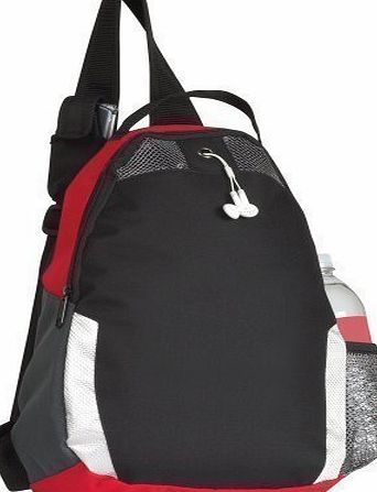 eBuyGB Monostrap Rucksack School amp; College Bag with earphone port - Red