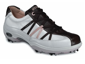 ecco Ladies Golf Shoe Casual Pitch Premier Coffee/White 38813