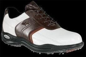Ecco Sport Saddle Hydromax Golf Shoe White/Cognac/Bison
