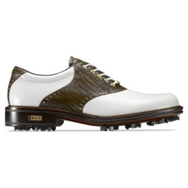 ECCO World Class GTX Golf Shoes White/Rustic Brown