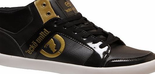Mens Ecko High Tops Trainers Designer Ankle Pumps Boots Shoes CLIFTON, Black/Gold, UK 9