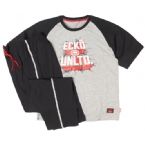 Ecko Mens T-Shirt With Long Pant PJ Set Grey/Black