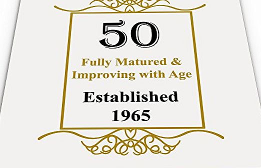 ECOASTERS 50th Birthday Established 1965 Year Novelty Glossy Mug Coaster - Gold