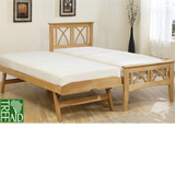 Ecofurn 90cm Meadow Single Solid Wood Guest Bed in Light Oak finish