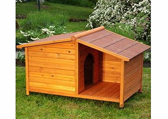 eCommerce Excellence Small Wooden Dog Kennel. Sturdy and Attractive Outdoor Wood Dog Kennel amp; Sheltered Patio Make For a Special Home For Your Pet.