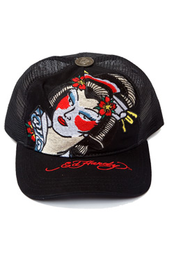 Ed Hardy Geisha Embroidered Truckers Cap
