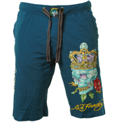 Royal Blue Loungewear Shorts (Skull and
