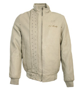 White Luck and Opportunity Leather Jacket
