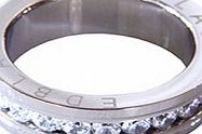 Edblad Ladies Size Q (L) Saturnus Clear Steel Ring