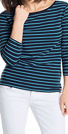 edc by Esprit  Womens Wrap Boat Neck Striped T-Shirt - Multicoloured - 12
