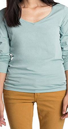 edc by Esprit Womens 094CC1K011 Turtleneck Long Sleeve T-Shirt - Green - 14