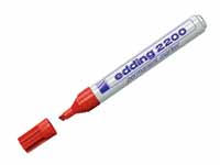 Edding 2200 permanent red chisel tip marker pen,