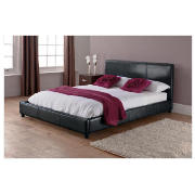 Faux Leather King Bed, Black