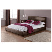 Eden Faux Leather King Bed, Brown