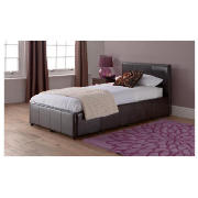 Faux Leather Single Ottoman Bed, Brown