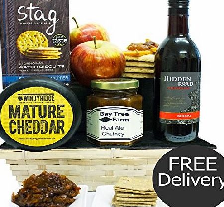 Eden4hampers SHERBORNE CHEESE HAMPER amp; RED WINE - Traditional Cheese Gifts Luxury amp; Gourmet Cheese hampers by Eden4hampers