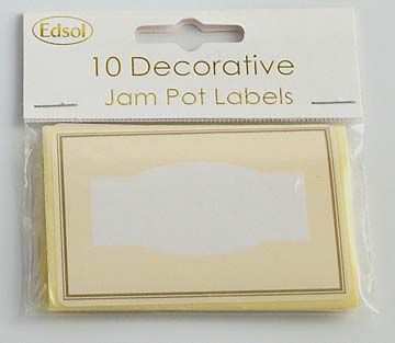 10 jam pot labels in cream with gold