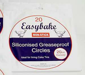 Easybake siliconised greaseproof circles 7 inch