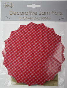 jam pot cover sets in Red Gingham