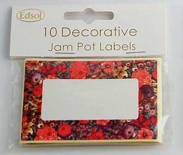 Edsol jam pot labels in floral design