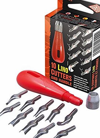 Educational Arts Essdee 10 Lino Cutters and Handle Set (Lino Cutters Styles 1 to 10)