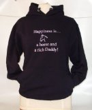 Edward Sinclair Happiness is a horse and a rich daddy navy size M(12) womens hoodie