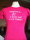 Edward Sinclair Happiness is a horse and a rich daddy skinni fit, Fuchsia, one size