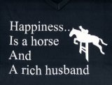 Edward Sinclair Happiness is a horse and a rich husband skinni fit tee, Navy, one size