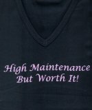 Edward Sinclair High Maintenance but worth it skiini fit tee, navy, one size