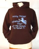 Edward Sinclair womens hoodie brown size S(10) Been there, jumped that, got the scars to prove it
