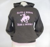 womens hoodie grey size M(12) Save a horse, ride a cowboy