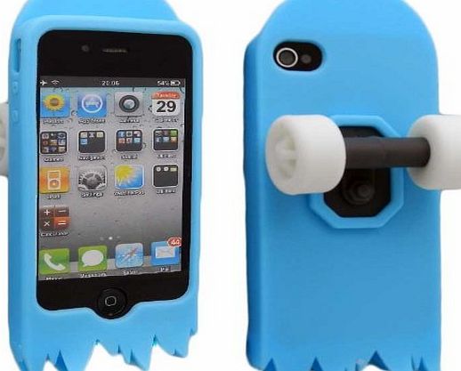 eFuture TM) Baby Blue Skateboard 3D Cartoon Silicone Stand Case Cover Skin for iPhone4 4S  eFutures nice Keyring
