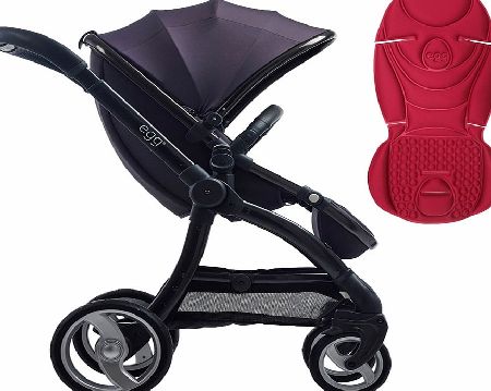 egg Stroller Gunmetal/Storm Grey With Chilli Red