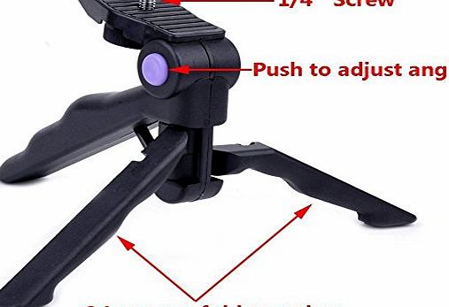 Portable Foldable Tripod Stand Hand Grip for Digital SLR Camera Canon Nikon Sony etc - Black