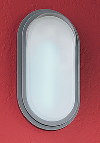 Eglo Lighting Adria Modern Silver Oval Shaped Wall Light In Diecast Aluminium With Satin Glass Diffuser