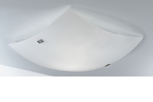 Aero Modern Ceiling Light With A Curved White Glass Shade